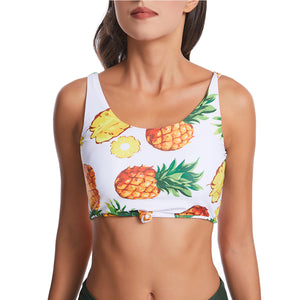 pineapple cropped tank bikini
