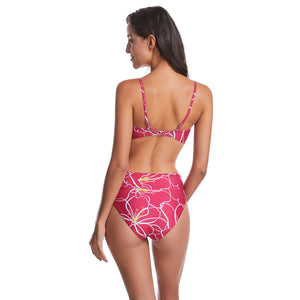 floral strappy bandeau with tie knot bottoms