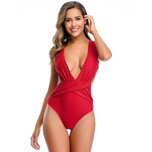PLUNGING V-NECK ONE-PIECE SWIMSUIT