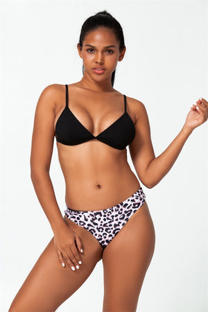 black top with leopard low-waist bikini