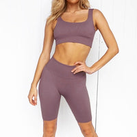 Sweey Miss Seamless Yoga Set Workout Clothes For Women Ribbed Gym Set 2 Piece Sport Set Women Sports Bras Yoga Shorts Women Gym Clothing